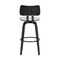 Armen Living Pico 26" Swivel Black Wood Counter Stool in Light Gray Fabric with Black Metal LCPIBABLKLTGR26 - alternate 3